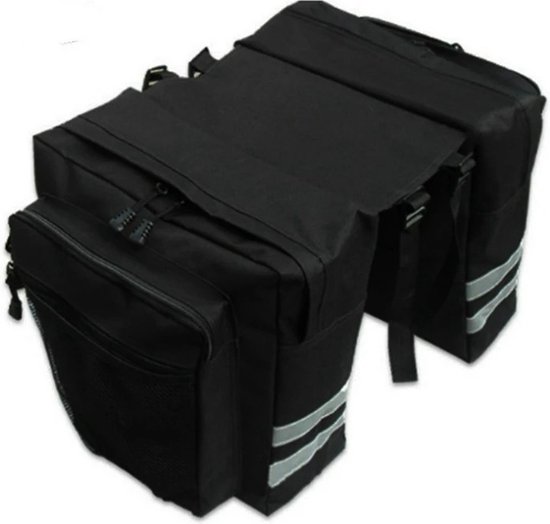 WiseGoods Premium Dubbele Fietstas - Waterproof Fietstassen - Fiets Tas Waterdicht - Tassen Voor Fietsen - Fietsaccessoires Zwart van Wise