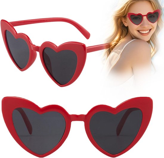 Witte Hartvormige Feestbril - Glitter en Glamour voor Carnaval en Feestjes van Merkloos