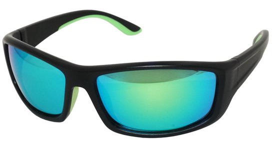 WK Amoy TR-90 Extra Light+Flexible Zonnebril- TAC polarized UV400 lens met anti reflectie laag-100% verwering van UVA,UVB,UVC - TR-90 Strong +light+Flexible Frame - Mat zwart montuur met Groen REVO coating Sportzonnebril van WK Amoy