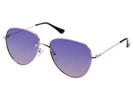 WK Apeirom TAC Polarzied UV400 zonnebril-Hoge kwaliteit met gouden zinc alloy Frame-TAC polarized UV400m lens met anti reflectie laag met sterk flexibel vederlicht montuur-100% verwering van UVA,UVB,UVC- Goud montuur met Gradient Purple TAC lens van WK