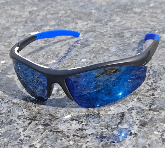 WK Premium Sportieve Zonnebril - TR90 Ultralicht Frame met Zachte Rubberen Neus- & Oorpads - Gepolariseerde UV400 Lenzen met REVO Coating - Comfort & Helder Zicht voor Onderweg van Merkloos