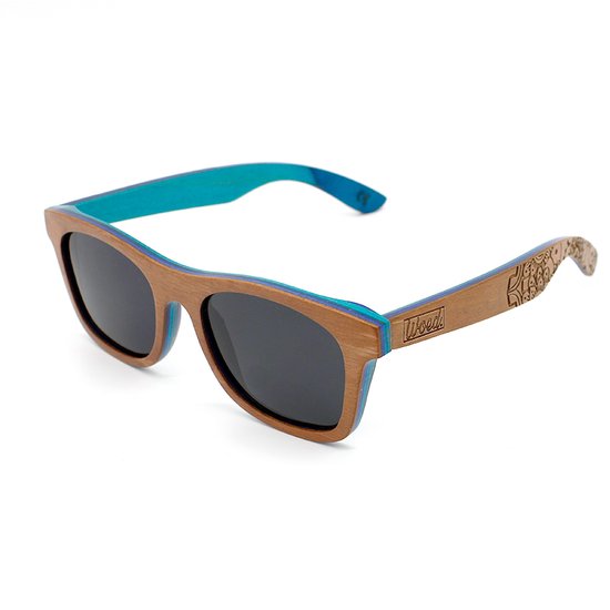 Woed® Zonnebril - Heren en Dames - Houten Zonnebril Gepolariseerd - UV400 Lens - Bruine lens - KATTEKRUID van Merkloos