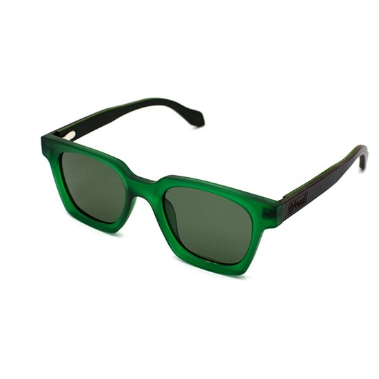 Woed® Zonnebril - Heren en Dames - Houten Zonnebril - UV400 Lens - Groen lens - MOSS van Woed