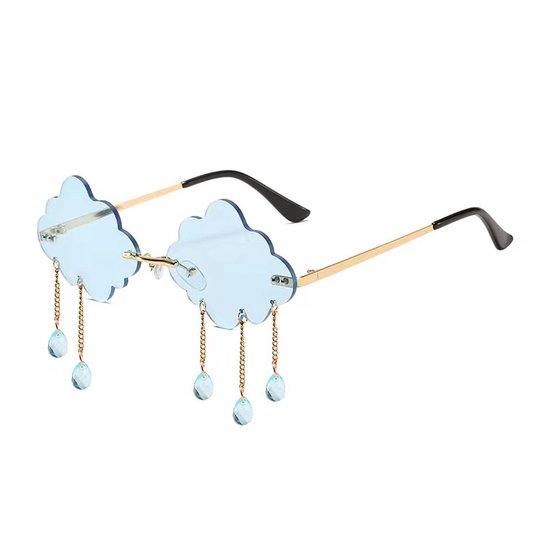 Wolken zonnebril - Zonnebrillen - Festival bril - Rave bril - Glasses - Blauw van Toozey