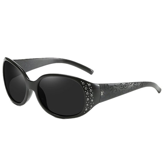 Women's polarized sunglasses, rhinestone wraparound sunglasses, featuring Protection van Merkloos