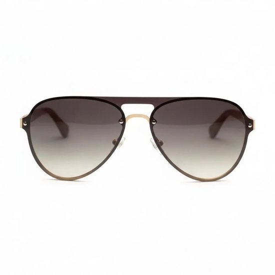 Wooda® Zonnebril Aviator – Goud – Gepolariseerd – Wooda Cala Blanca Verde Dégradé van Merkloos