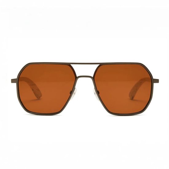 Wooda® Zonnebril Aviator – Grijs – Gepolariseerd – Wooda Gerret Grey Marrón van Merkloos