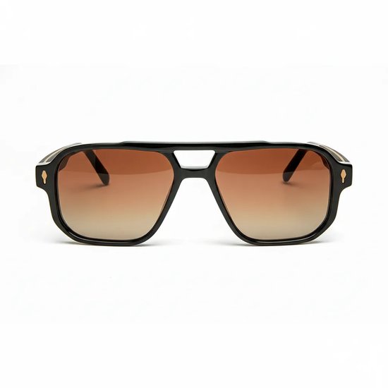 Wooda® Zonnebril Aviator - Zwart - Gepolariseerd - Wooda Tomani Black Marrón Degradé van Merkloos