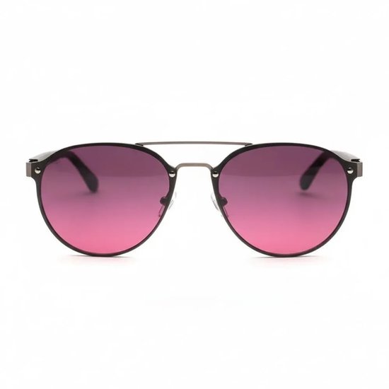 Wooda® Zonnebril Rond – Donker zwart metaal frame – Gepolariseerd – Wooda Cala Roja Gun Gris à Rosa