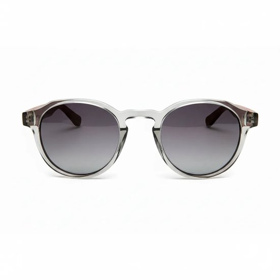 Wooda® Zonnebril Round – Transparant – Gepolariseerd – Wooda Can Fornet TR Gris Degradé van Merkloos