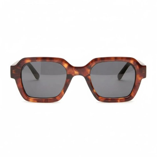 Wooda® Zonnebril Square - Gevlamd frame - Gepolariseerd - Wooda Es Calonet Carey Gris van Merkloos
