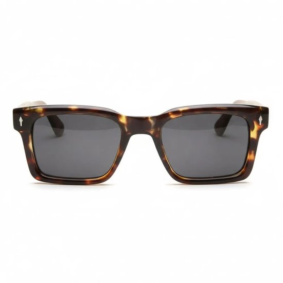 Wooda® Zonnebril Square - Gevlamd winged frame - Gepolariseerd - Wooda Sa Caleta Carey Gris van Merkloos