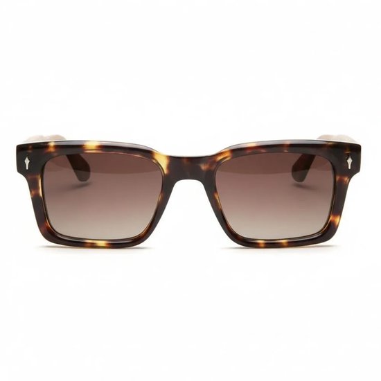 Wooda® Zonnebril Square - Gevlamd winged frame - Gepolariseerd - Wooda Sa Caleta Carey Marrón Dégradé van Merkloos