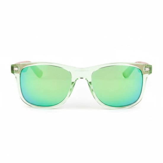 Wooda® Zonnebril Wayfarer – Groen Transparant – Gepolariseerd – Wooda Pollença Green Verde Revo