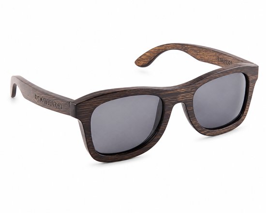 Woodtrend Barca Houten Zonnebril – Wayfarer Zonnebril met Bruine Gepolariseerde Lenzen – Handgemaakte Bamboe Sunglasses – UV400 Bescherming – Lichtgewicht Unisex Zonnebril voor Dames en Heren – Duurzame Eyewear