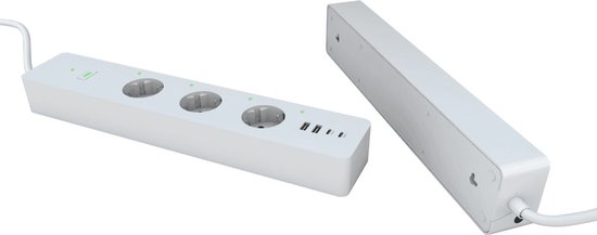 WOOX R6132 smart verlengkabel met 3 Schuko stopcontacten en 4 USB-poorten van WOOX