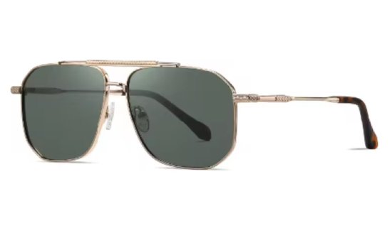 WVspecials luxe zonnebril groen met goud - zonnebril heren - zonnebrillen - zonnebril heren sportief - zonnebril heren - Zonnebril Heren - 2024 - Gepolariseerde glazen - Sunglasses - Zonnebril unisex