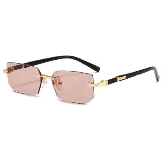 WVspecials rechthoekige zonnebril roze met zwart - zonnebril heren - zonnebrillen - zonnebril heren sportief - zonnebril heren - Zonnebril Heren - 2024 - Gepolariseerde glazen - Sunglasses - Zonnebril unisex