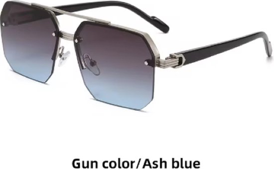 WVspecials zonnebril ash blauw - zonnebril heren - zonnebrillen - zonnebril heren sportief - zonnebril heren - Zonnebril Heren - 2024 - Gepolariseerde glazen - Zwart - Sunglasses
