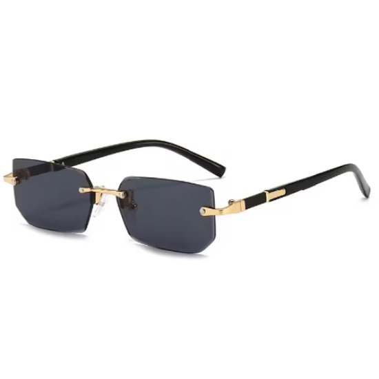 WVspecials zonnebril rechthoekig donkerblauw - Zonnebril Unisex - 2024 - Gepolariseerde glazen - Paars met Zwart - Sunglasses van Merkloos