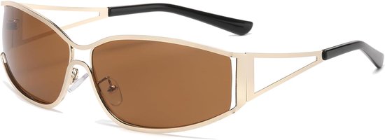 y2k Futuristische zonnebril voor dames en heren, wraparound zonnebril, modieus, cool, snelle bril, party, festival, met UV400-bescherming