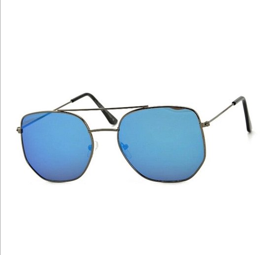 Zonnebril aviator voor heren blauw van Merkloos