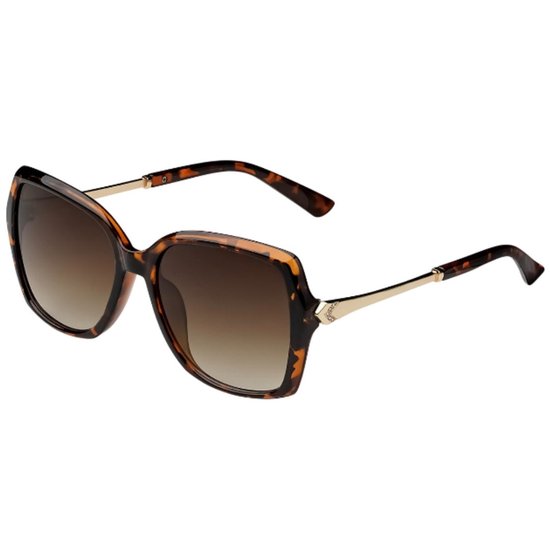 Zonnebril Bruin Goud - Groot - Yehwang - LotusPiercingsNL van Merkloos