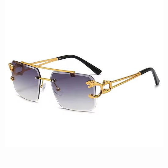 Zonnebril Casanova Grijs - Unisex - Bril - Zomer - Goud van Merkloos