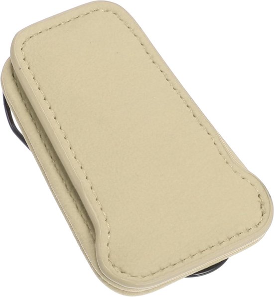 Zonnebril Clip Auto - Brillenhouder Zonneklep - Veilig Opbergen - Magnetisch Design - 8.5x4.5cm - Beige van Merkloos
