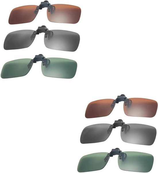 Zonnebril Clips - Overzet Zonnebril - Buitenactiviteiten Bescherming - Gepolariseerde Lenzen - 6 Stuks - Gemengde Kleuren