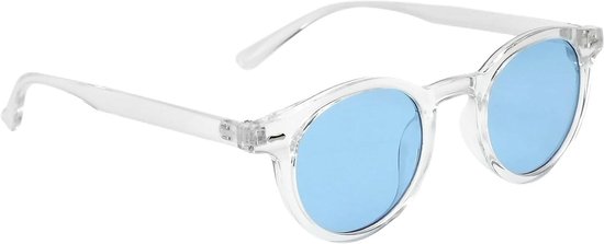Zonnebril Dames - Blauwe Glazen - Stijlvol Zicht - UV400 Bescherming - Small Face - Transparant