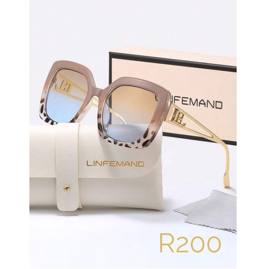 Zonnebril Dames Gepolariseerd UV400 Retro Oversized Rechthoekig