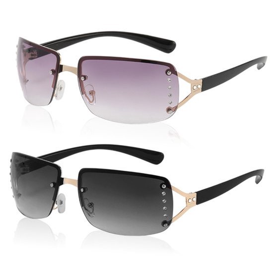 Zonnebril Dames - Randloos Design - Oversized - UV400 Bescherming - Anti-Glare - Mode voor Buiten - Zonnebrillen