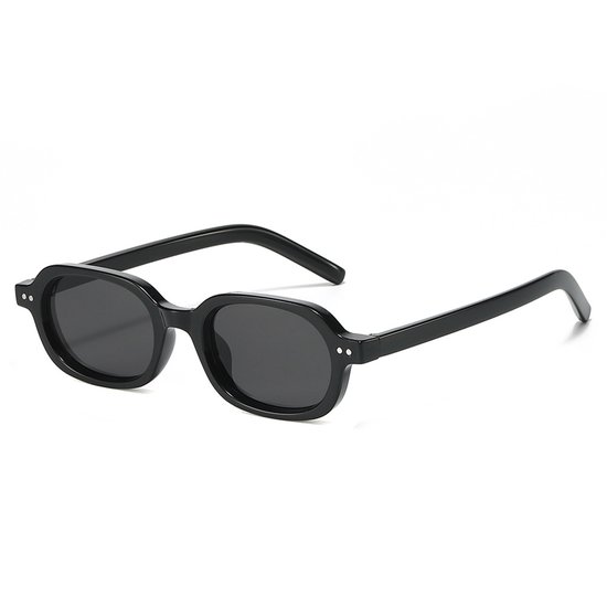 Zonnebril - Dameszonnebril - Stijlvol klein ovaal - Luxe zonnebril - Vintage met studs - UV400-bescherming - Veelzijdige stijl, perfect voor zomervakanties, zwart