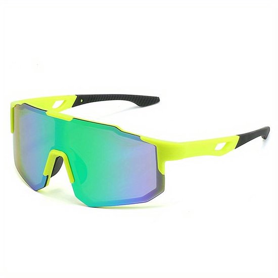 Zonnebril - Fiets - Sport - Festival bril - Rave - Voor heren en dames - Groen - Spiegelglazen van Aproxx.