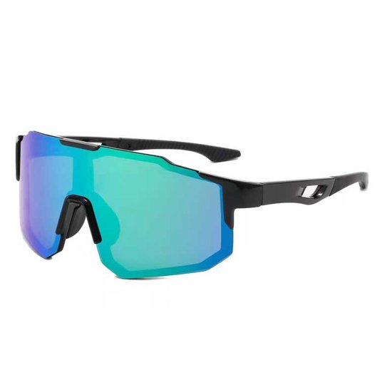 Zonnebril - Fiets - Sport - Festival bril - Rave - Voor heren en dames - Zwart - Blauw/groen gepolariseerd glas van Fietskluizen.