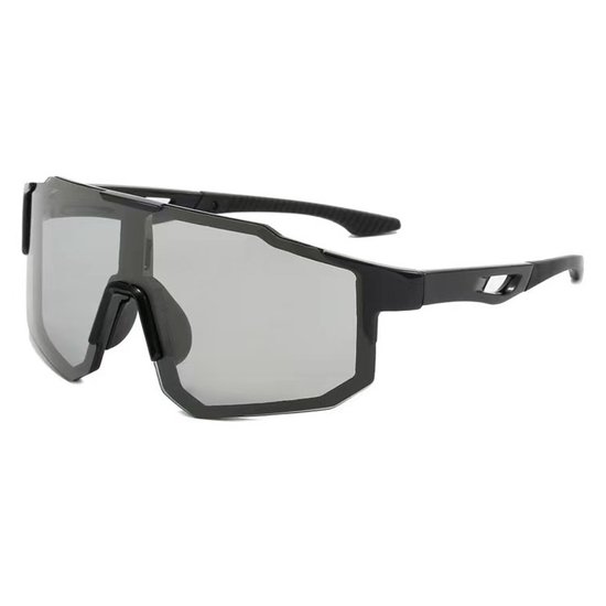 Zonnebril - Fiets - Sport - Festival bril - Rave - Voor heren en dames - Zwart - Zwart gepolariseerd glas van Evy paige