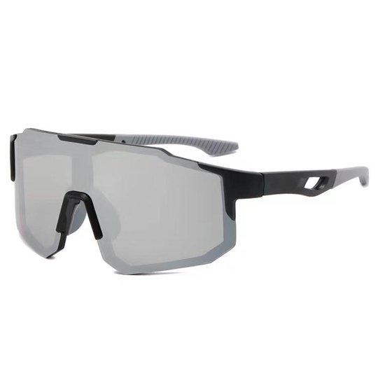 Zonnebril - Fiets - Sport - Festival bril - Rave - Voor heren en dames - Zwart/grijs - Spiegelglazen van Pursue Fitness