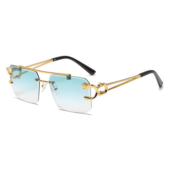 Zonnebril Groen | Rimless Glasses | Oversized | Frameloos Zonnebril| Trendy Eyewear voor Heren en Dames | Randloze Zonnebril | Heren/ Dames bril | zomerbril/ bril/ brillen | Heren zonnebril / zonnebril zonder rand | zomer bril | Randloze bril