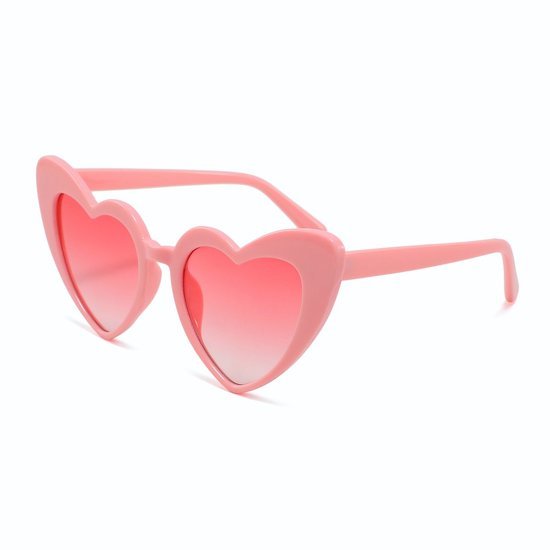 Zonnebril - Hartjesbril - Donker roze bril - Hartshaped sunglasses - Hartjes zonnebril - Festivalbril - Partybril - Feestbril - Hippe bril van Merkloos