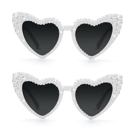 Zonnebril Hartvormig - Retro Cateye - 2 Stuks - Lichtgewicht - Perfect voor Feesten - Feestbril