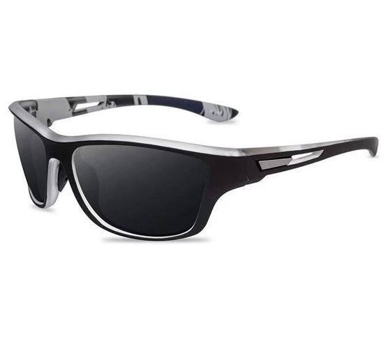 zonnebril heren gepolariseerd - zonnebril dames - zonnebril heren - Zonnebrillen voor dames en heren - Outdoor mode zonnebrillen - Fietszonnebrillen - Zwart/Grijs - PC/TAC van Merkloos