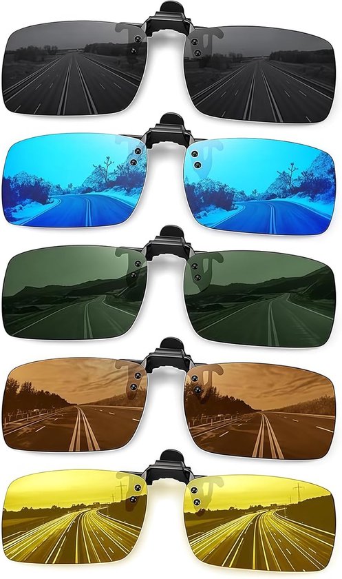 Zonnebril Heren Sunglasses Clip On Voor Brildragers Vissers Wandelaars Outdoor Activiteiten UV-bescherming Multicolor
