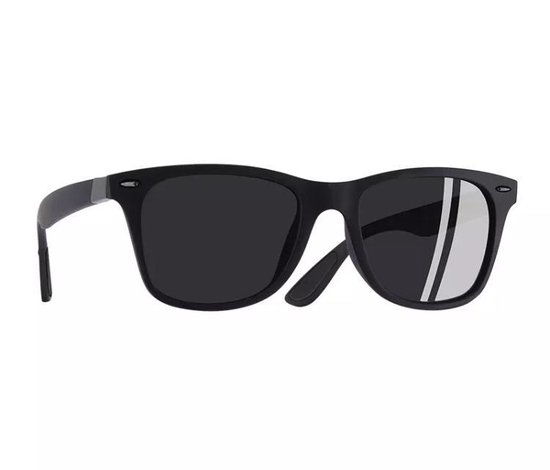 Zonnebril heren/dames frame matzwart / lenzen grijs UV400 van $