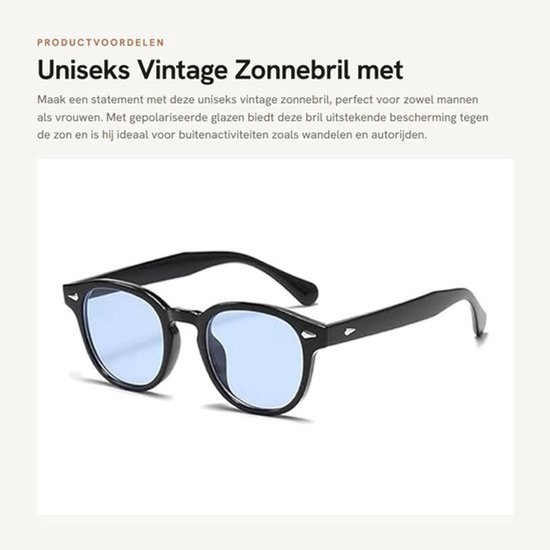Zonnebril Heren/Dames Gepolariseerd - Vintage/Rijzonnebril - Retro Ovaal - Duurzaam - Geschikt voor Buitenactiviteiten - Modieuze Accessoire