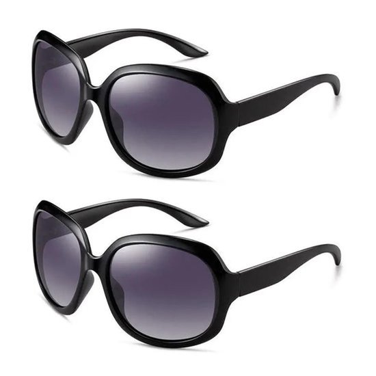 Zonnebril Heren/Dames - UV400 Bescherming - Oversized - Gepolariseerde Lens - 2 Paar - Klassieke Stijl - Zonnebrillen