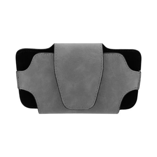 Zonnebril Houder voor Auto, Universele Zonnevis Hoes, PU Leer Opbergzak voor Zonnebril (Grijs) van Merkloos