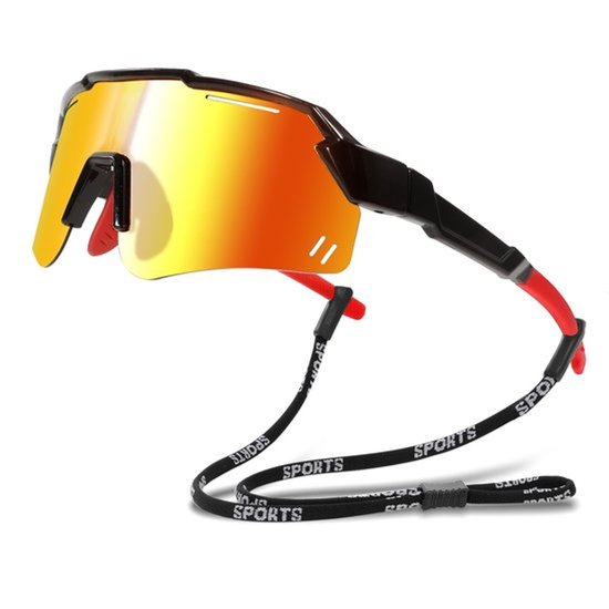 Zonnebril Kinderen UV400 Bescherming - Gepolariseerde Zonnebril - Sportzonnebril - Fietsbril - Bril met Brilriem - Optimale Helderheid - Sportbril