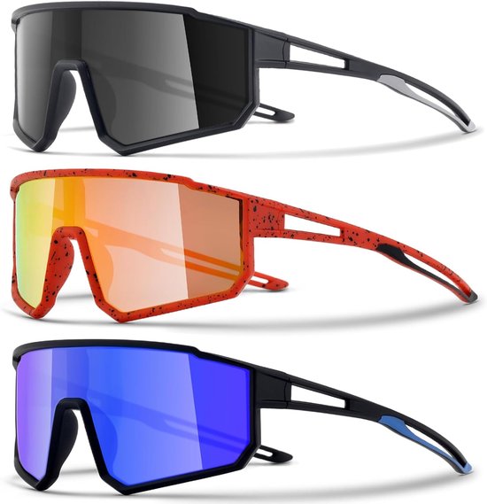 Zonnebril – Kinderzonnebril – 3-pack kinderzonnebrillen – Geschikt voor fietsen, wandelen en beachvolleybal – Unisex