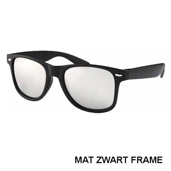Zonnebril Mat Zwart Zilver Spiegel van Ray-Ban